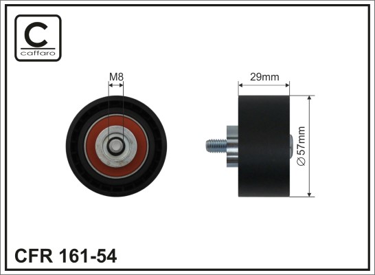 Deflection/Guide Pulley, timing belt - 161-54 CAFFARO