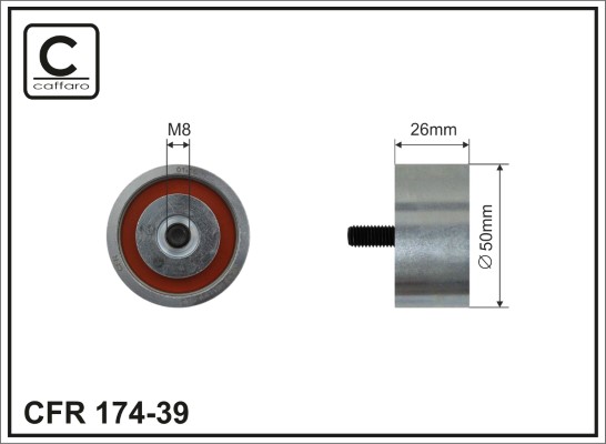 Galoppino/Guidacinghia, Cinghia Poly-V - 174-39 CAFFARO