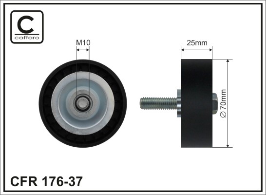 Tensioner Pulley, V-ribbed belt - 176-37 CAFFARO