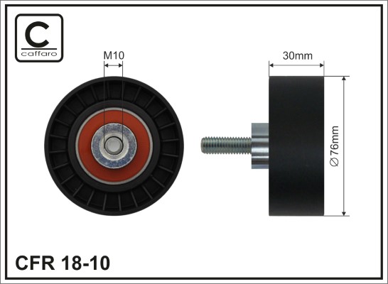 Deflection/Guide Pulley, V-ribbed belt - 18-10 CAFFARO