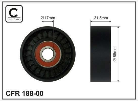 Tensioner Pulley, V-ribbed belt - 188-00 CAFFARO