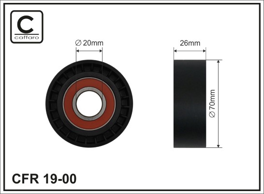 Deflection/Guide Pulley, V-ribbed belt - 19-00 CAFFARO