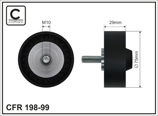 Deflection/Guide Pulley, V-ribbed belt - 198-99 CAFFARO