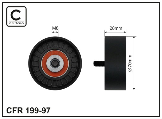 Rullo tenditore, Cinghia Poly-V - 199-97 CAFFARO