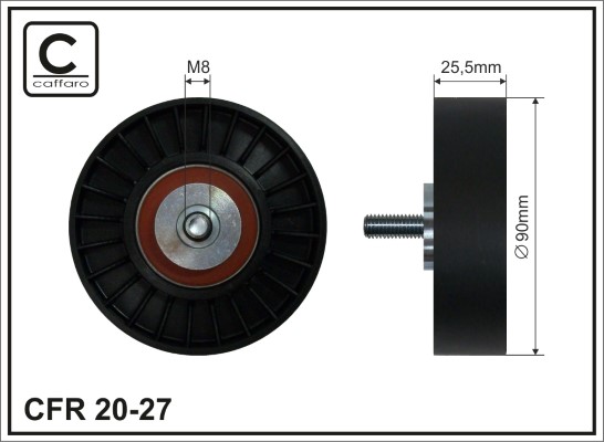 Deflection/Guide Pulley, V-ribbed belt - 20-27 CAFFARO