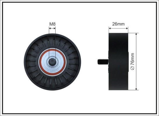 Tensioner Pulley, V-ribbed belt - 200-98 CAFFARO