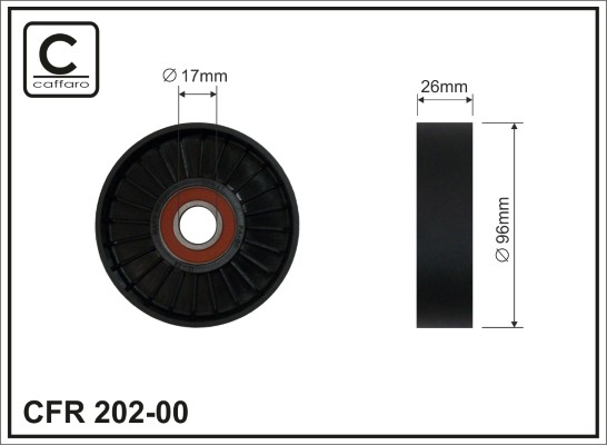 Tensioner Pulley, V-ribbed belt - 202-00 CAFFARO
