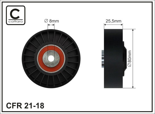 Deflection/Guide Pulley, V-ribbed belt - 21-18 CAFFARO