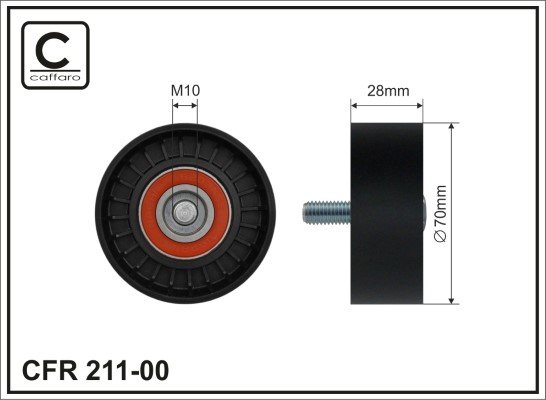 Deflection/Guide Pulley, V-ribbed belt - 211-00 CAFFARO