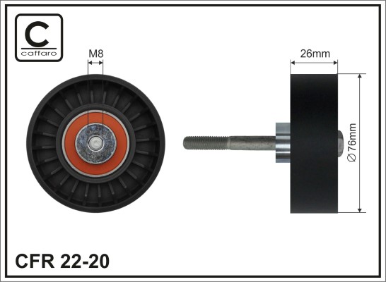 Galoppino/Guidacinghia, Cinghia Poly-V - 22-20 CAFFARO