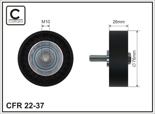 Deflection/Guide Pulley, V-ribbed belt - 22-37 CAFFARO