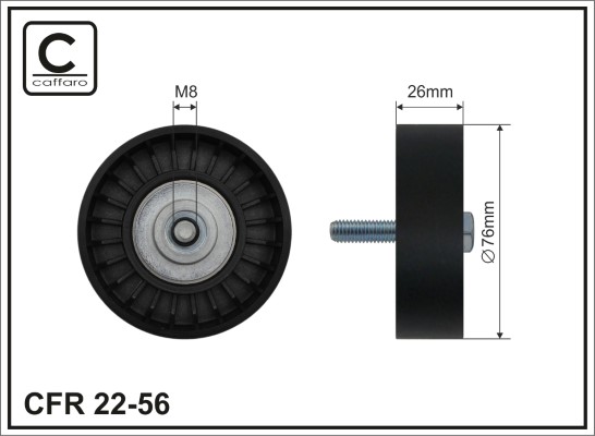 Deflection/Guide Pulley, V-ribbed belt - 22-56 CAFFARO