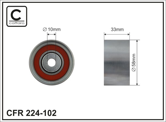 kreipiantysis skriemulys, paskirstymo diržas - 224-102 CAFFARO