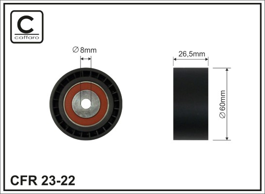 Deflection/Guide Pulley, V-ribbed belt - 23-22 CAFFARO