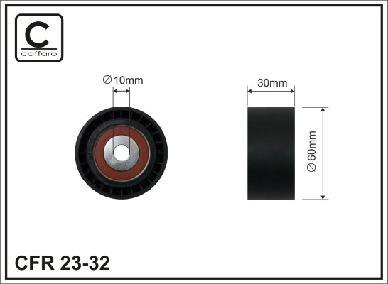 Deflection/Guide Pulley, timing belt - 23-32 CAFFARO
