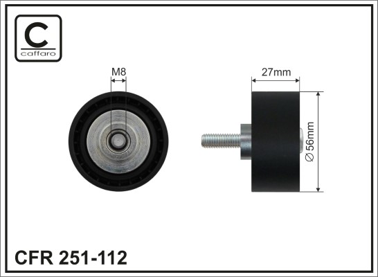 Deflection/Guide Pulley, V-ribbed belt - 251-112 CAFFARO