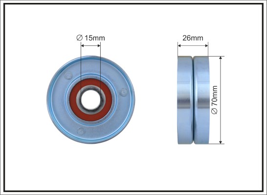 Tensioner Pulley, V-ribbed belt - 254-00 CAFFARO