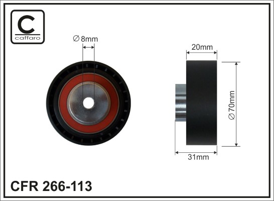 Galoppino/Guidacinghia, Cinghia Poly-V - 266-113 CAFFARO