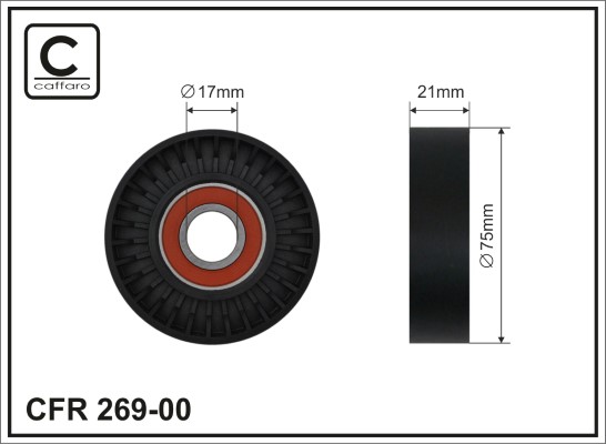 Tensioner Pulley, V-ribbed belt - 269-00 CAFFARO