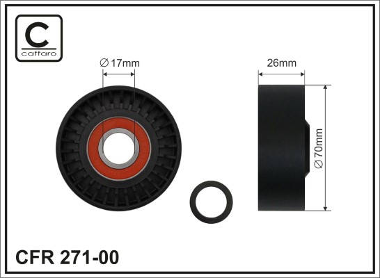 Tensioner Pulley, V-ribbed belt - 271-00 CAFFARO