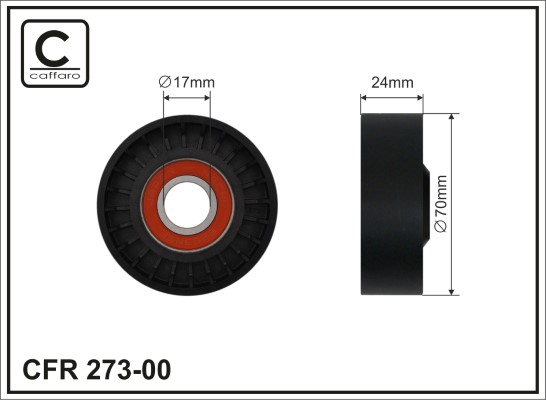 Rullo tenditore, Cinghia Poly-V - 273-00 CAFFARO