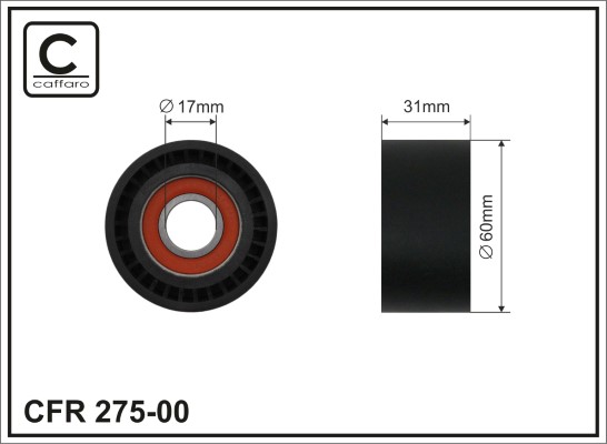 Tensioner Pulley, V-ribbed belt - 275-00 CAFFARO