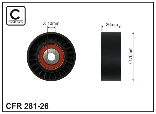 Deflection/Guide Pulley, V-ribbed belt - 281-26 CAFFARO