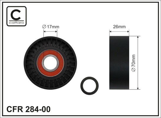 Rullo tenditore, Cinghia Poly-V - 284-00 CAFFARO