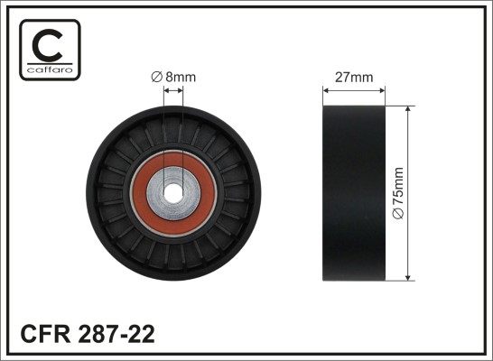 Tensioner Pulley, V-ribbed belt - 287-22 CAFFARO