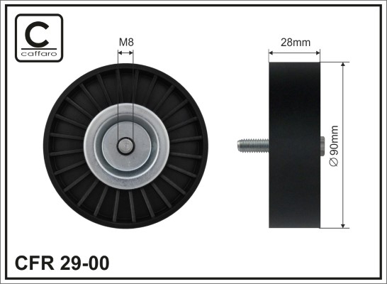 Deflection/Guide Pulley, V-ribbed belt - 29-00 CAFFARO