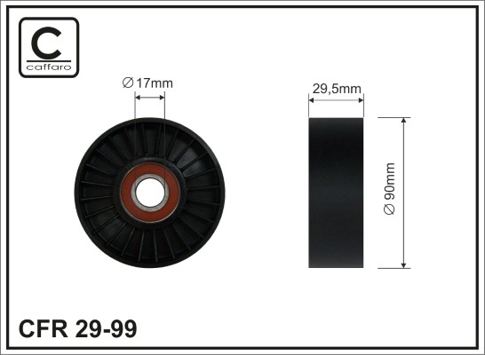 Deflection/Guide Pulley, V-ribbed belt - 29-99 CAFFARO