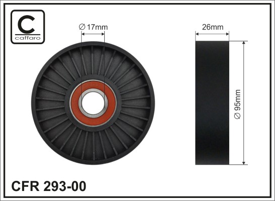 Tensioner Pulley, V-ribbed belt - 293-00 CAFFARO