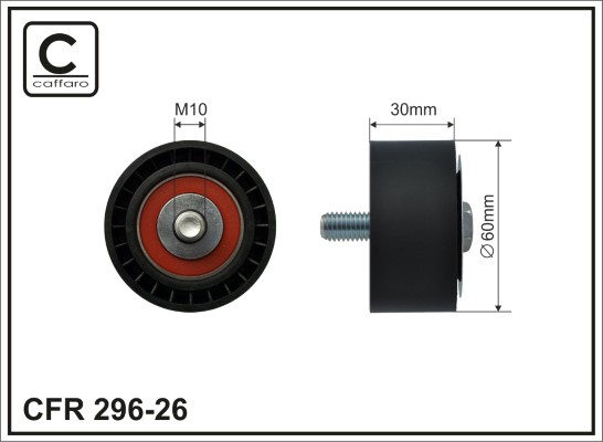 Tensioner Pulley, V-ribbed belt - 296-26 CAFFARO