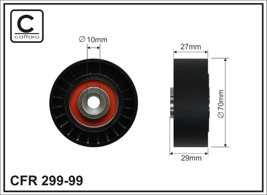 Deflection/Guide Pulley, V-ribbed belt - 299-99 CAFFARO