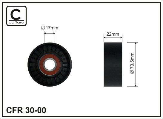 Tensioner Pulley, V-ribbed belt - 30-00 CAFFARO