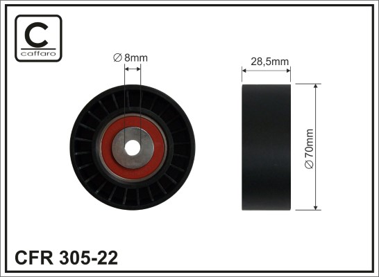 Deflection/Guide Pulley, V-ribbed belt - 305-22 CAFFARO