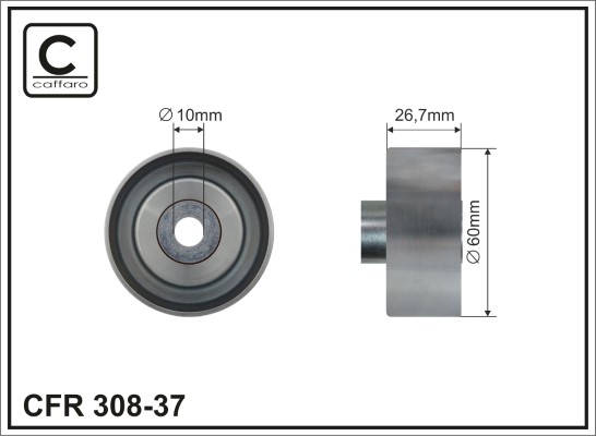 Deflection/Guide Pulley, V-ribbed belt - 308-37 CAFFARO