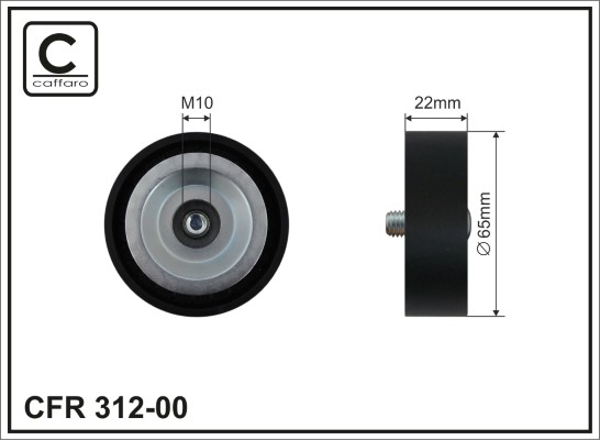 Deflection/Guide Pulley, V-ribbed belt - 312-00 CAFFARO