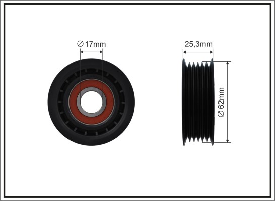 Tensioner Pulley, V-ribbed belt - 324-00 CAFFARO