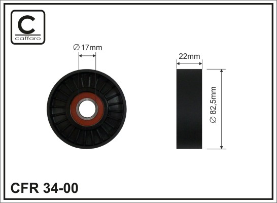 Tensioner Pulley, V-ribbed belt - 34-00 CAFFARO
