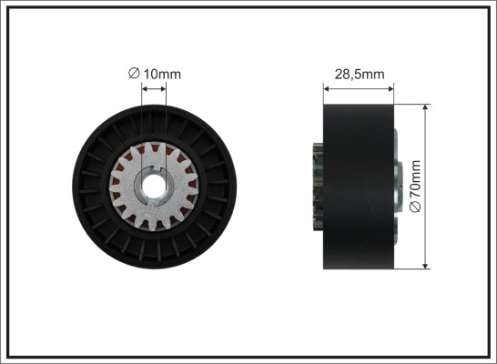 Tensioner Pulley, V-ribbed belt - 340-68 CAFFARO