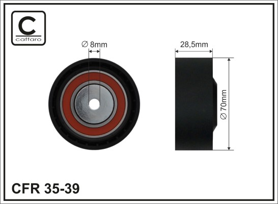 Tensioner Pulley, V-ribbed belt - 35-39 CAFFARO