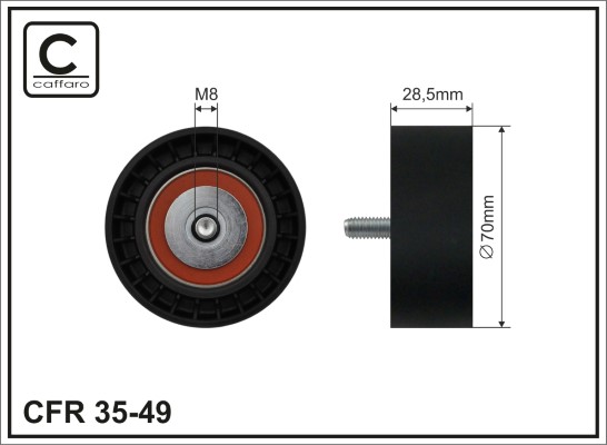 Tensioner Pulley, V-ribbed belt - 35-49 CAFFARO