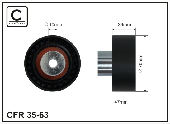Deflection/Guide Pulley, timing belt - 35-63 CAFFARO
