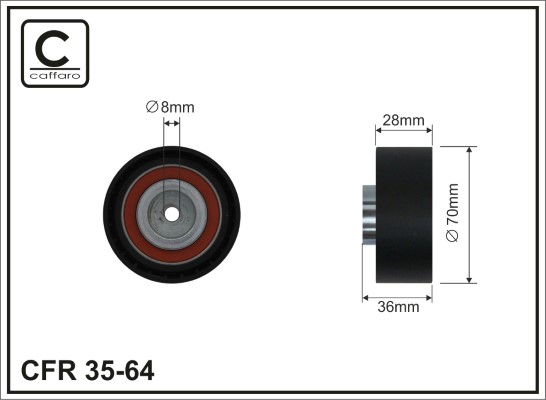 Deflection/Guide Pulley, timing belt - 35-64 CAFFARO
