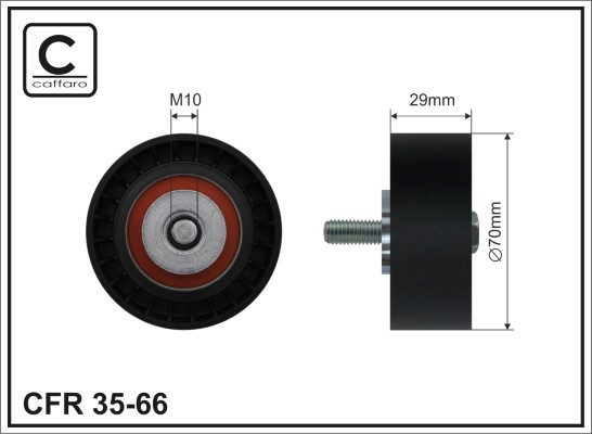 Deflection/Guide Pulley, V-ribbed belt - 35-66 CAFFARO
