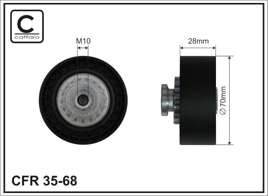 Tensioner Pulley, V-ribbed belt - 35-68 CAFFARO