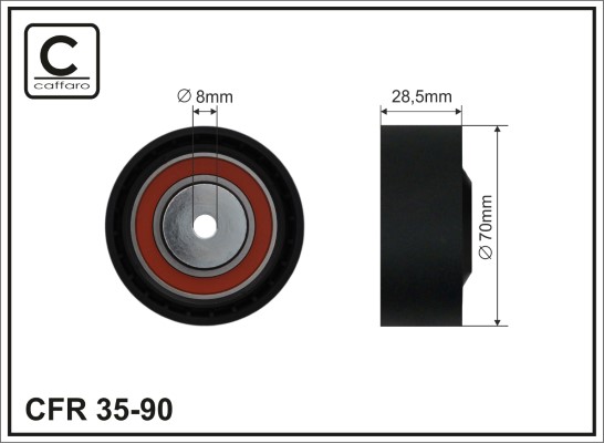 Rullo tenditore, Cinghia Poly-V - 35-90 CAFFARO