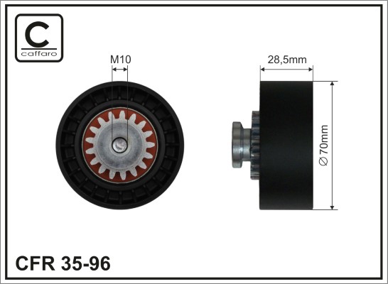 Tensioner Pulley, V-ribbed belt - 35-96 CAFFARO