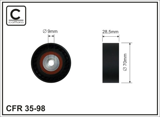 Deflection/Guide Pulley, V-ribbed belt - 35-98 CAFFARO